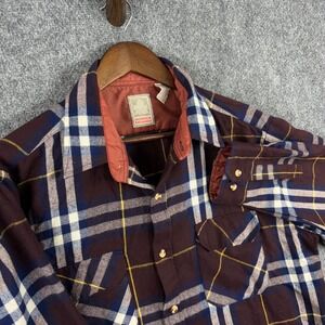 Outdoor Exchange‎ Mens L Flannel Shirt Plaid Acrylic Nylon Button Up